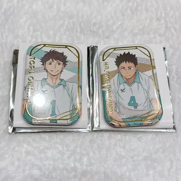 하이큐!! 스퀘어 캔뱃지 (앉은 모습) 세븐넷 한정판 오이카와 이와이즈미