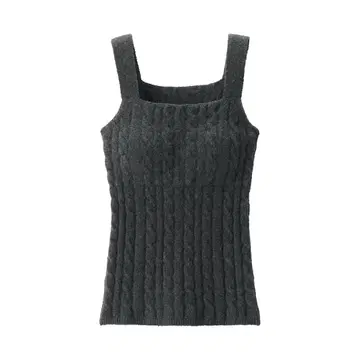 코튼 혼방 복슬복슬 니트 브라 탱크탑