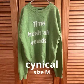 cynical 시니컬 캐시미어 혼방 니트 로고 스웨터 그린 2