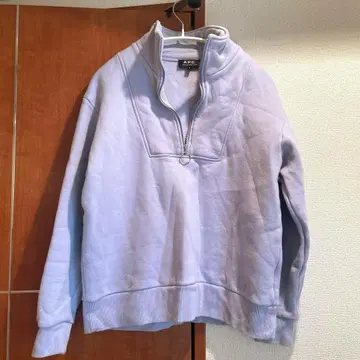 A.P.C. 아이스 블루 하프 지퍼 속기모 트레이닝복 S