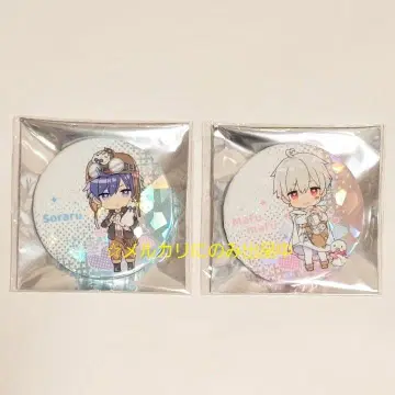 홀로그램 통신 판매 한정판 캔뱃지 2개 소라루 마후마후 하트 AtR