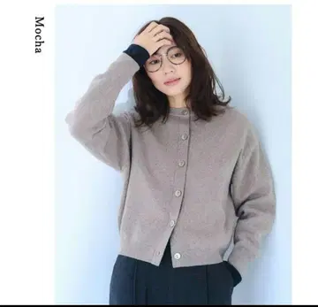 크루넥 니트 가디건 워셔블 모카