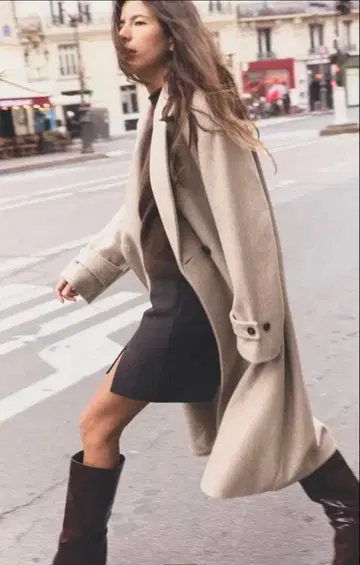 [ 새상품급 ] ZARA 오버 사이즈 소프트 코트 S 베이지