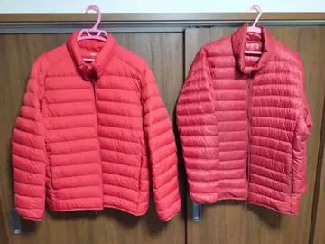 유니클로 다운 자켓 XL 밝은 빨간색 깊은 빨간색 2세트