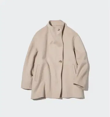 새상품급 UNIQLO 더블 페이스 숏코트 사이즈 M 베이지