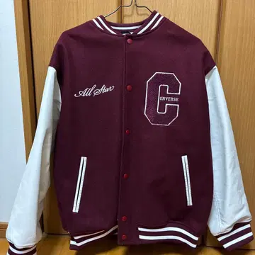컨버스 바시티 자켓 가죽 소매