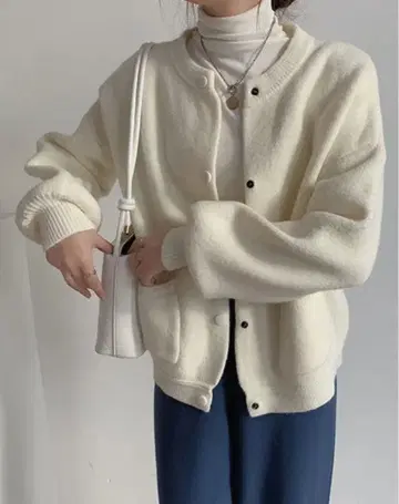 아이보리 플리스 가디건