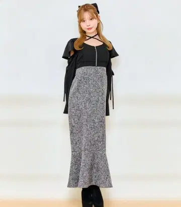 apres jour 긴팔 플레어 머메이드 원피스 LL