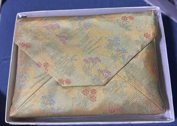 일본 의류용 가방 꽃무늬 연한 노란색