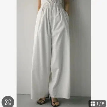 STYLEMIXER 개더 릴랙스 와이드 팬츠 M 아이보리 화이트