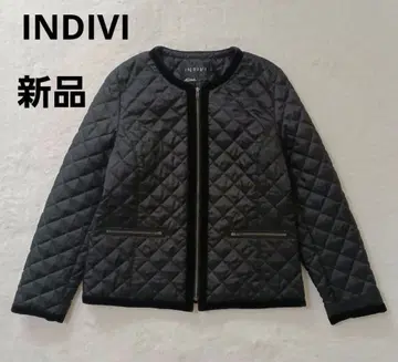 새상품 미사용 INDIVI 퀼트 자켓 벨로아 블랙