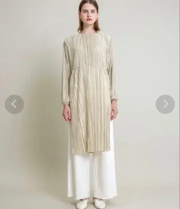 CLANE 플리츠 디자인 원피스