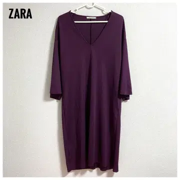 Zara 여성용 상의 튜닉 원피스 퍼플 7부 소매