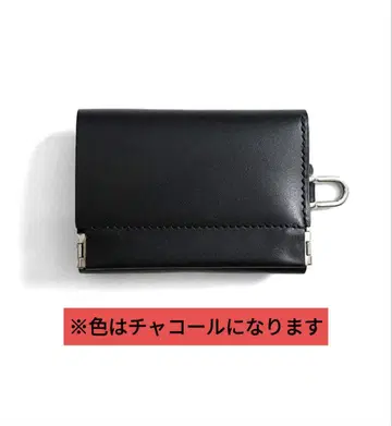 차콜 가죽 3단 폴더형 지갑