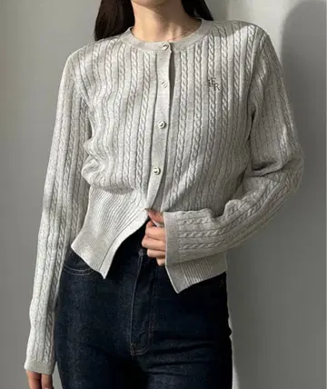 [ 택 포함 새상품 ] 골드 버튼 케이블 니트 가디건