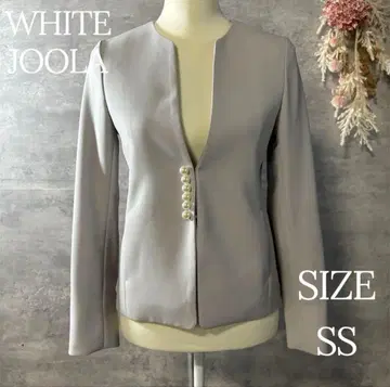 화이트 조라 [손세탁 가능] 마이크로 피케 6알 펄톤 칼라리스 자켓