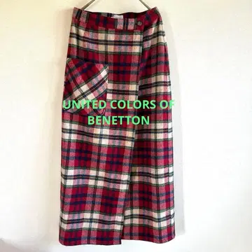 UNITED COLORS OF BENETTON 체크 무늬 랩 스커트 42