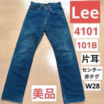 Lee 리 101B 4101 센터 빨간색 택 1946년 복각 편측 W28