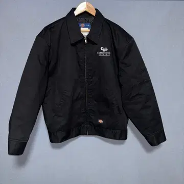 Dickies 워크 자켓 기업 자수 블랙 L 퀼팅 USA 구제 의류