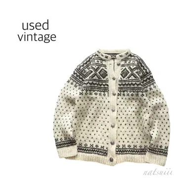 used vintage 노르딕 니트 가디건