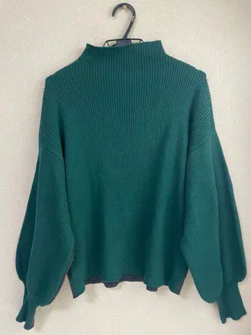 오즈모시스 터틀넥 니트 전후 2웨이 그린 그레이