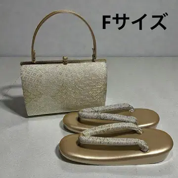 [새상품] 일본 의류용 골드 조리 및 백 세트 프리 사이즈 F