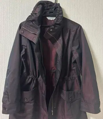 VINVERT 코트 폴리에스테르 광택 버건디