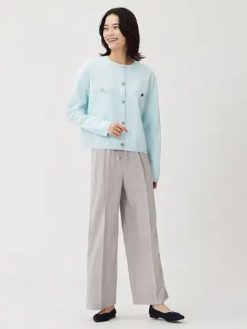 PLST 코튼 블렌드 메탈 버튼 가디건