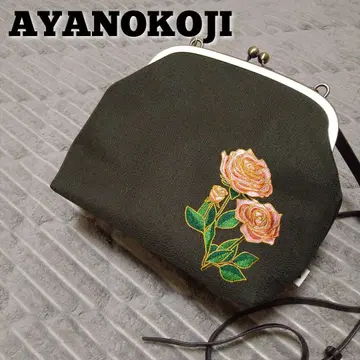 [ 컨디션 최상 ] AYANOKOJI 가마구치 숄더백 로즈 자수 교토