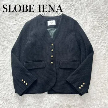 SLOBE IENA 루프 트위드 V넥 자켓 23AW 블랙