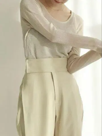 louren 웨이스트벨트 하이웨이스트 택 팬츠 M