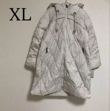 다운 코트 롱 다운 퀼팅 다운 XL 아이보리 긴팔 아우터