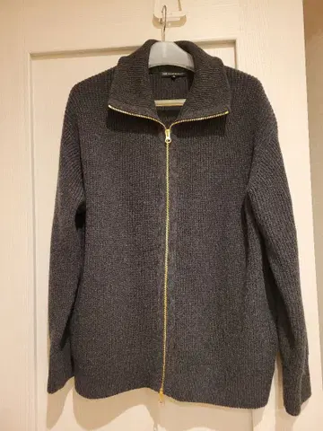 23구 캐시미어 블렌드 집업 니트 블루종