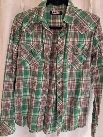 HYSTERIC GLAMOUR 긴팔 셔츠 S 그린 계열 체크