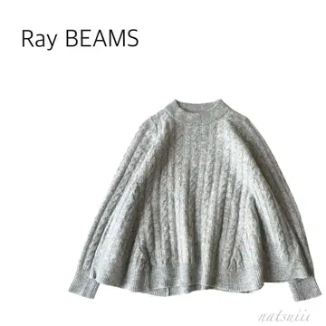 Ray BEAMS 빔즈 아란 편직 플레어 풀오버 니트