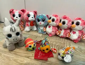 ty 봉제 인형 택 포함 묶음 판매 빅 사이즈 작은 것 3개