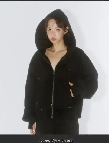 Lallana 라메 집업 후드티 S사이즈 맨투맨 바지 블랙 세트