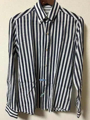 SWAG 스트라이프 긴팔 셔츠 네이비 화이트