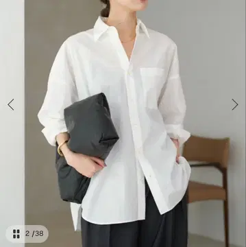 [ 미사용 새상품 ] Plage COTTON LOOSE 셔츠 화이트 긴팔