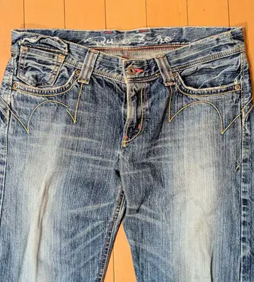 EDWIN 청바지 Rude Zero 와이드 데미지