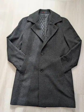 그레이 스텐카라 코트 울 혼방