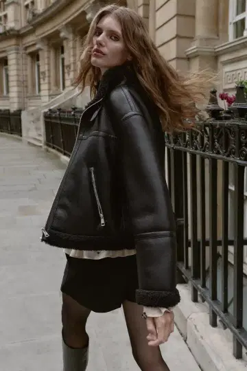 [ 25년 컨디션 최상 ] ZARA 더블 페이스 페이크 양가죽 자켓 자라