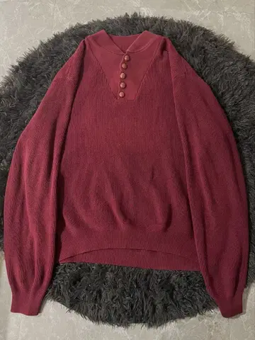 90s USA제 헨리넥 코튼 니트