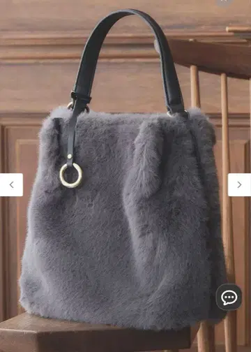 쿠미쿄쿠 퍼 버킷백 그레이 미사용 택 포함