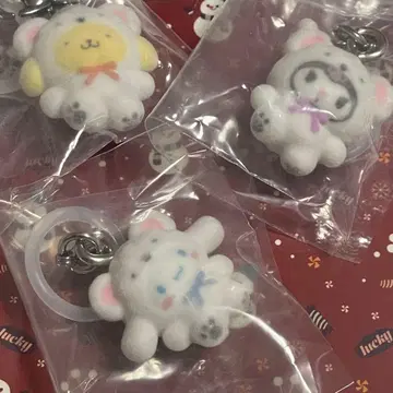 산리오 가챠가챠 포근포근 스노우 표시 액세서리 3개 세트