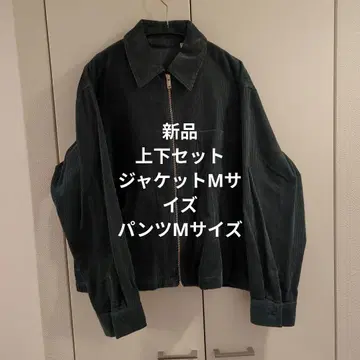 GU 새상품 M 사이즈 코듀로이 셋업 그린