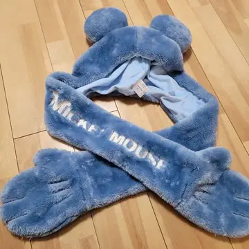 미키마우스 머플러 캡 방한 디즈니 스카이블루 랜드 시