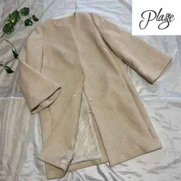 Plage 플라주 노카라 롱 코트 울 베이지 36