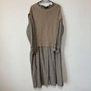 사만사 모스모스 스트라이프 원피스&베스트 세트