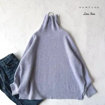새상품급 DEMYLEE 데 터틀넥 니트 라벤더 심플